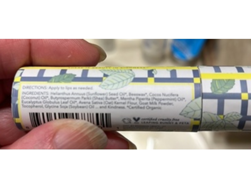 Beekman 1802 Goat Milk Lip Balm, Glacial Mint & Eucalyptus, 0.15 oz/4.2 g