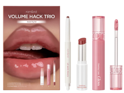 Rom&nd Volume Hack Trio Lip Balm, Gloss & Pencil, Sweet Fig
