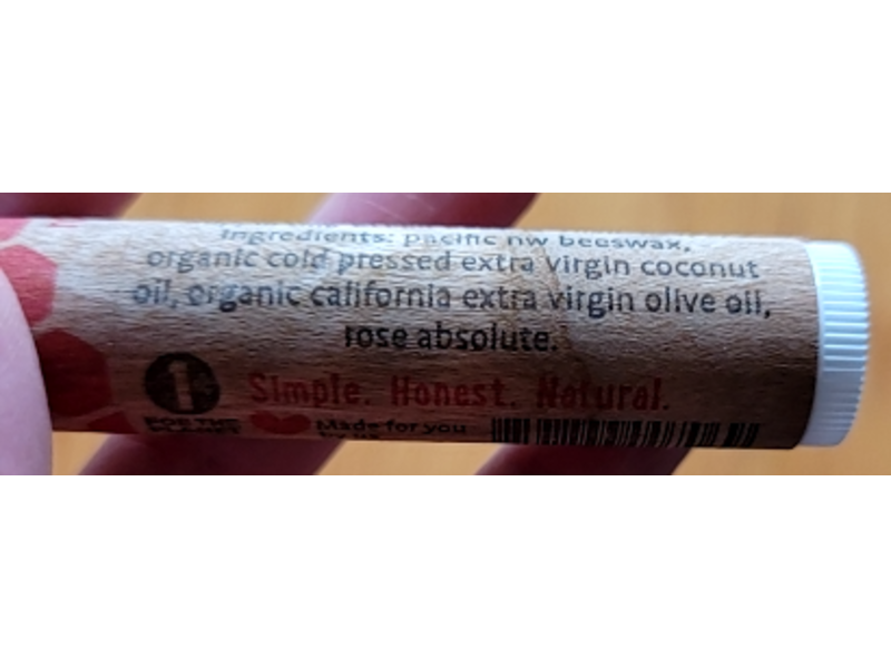 Portland Bee Balm Natural Handmade Beeswax Lip Balm, Rose Garden