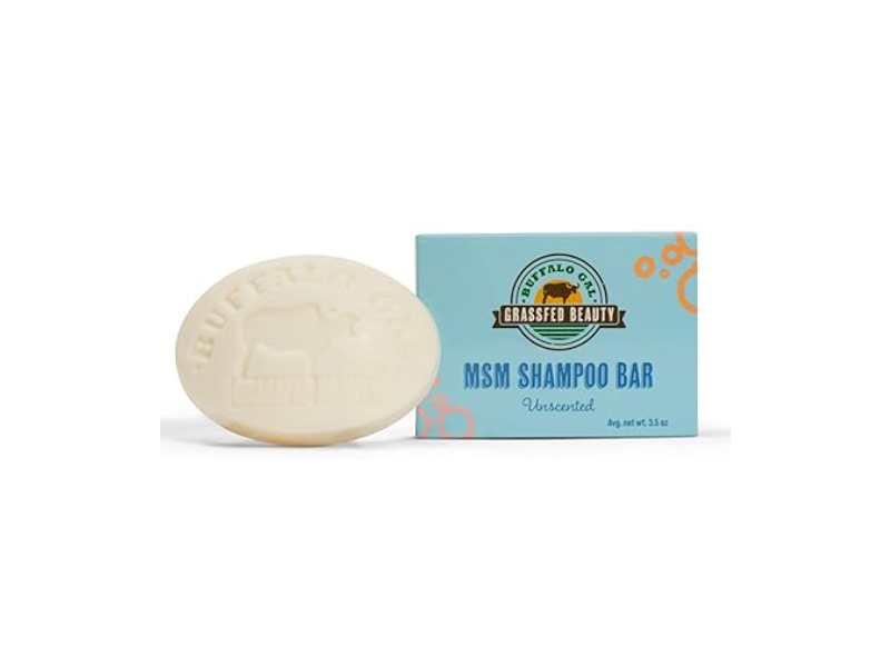 Buffalo Gal Grassfed Beauty MSM Shampoo Bar, Unscented, 3.5 oz