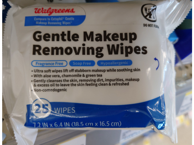 Walgreens Gentle Makeup Removing Wipes, 25 Count