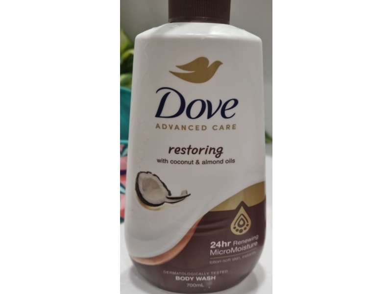 Dove Advanced Care Restoring Body Wash, Coconut & Almond Oils, 700 mL