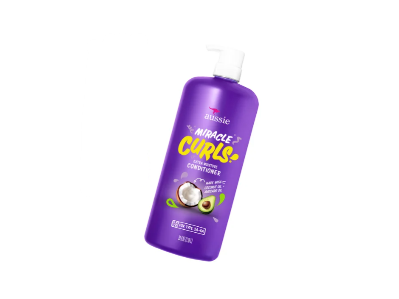 Aussie Miracle Curls Extra Moisture Conditioner, Coconut Oil + Avocado Oil, 39.9 oz/1.18 L