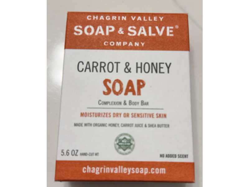 Chagrin Valley Soap & Salve Company Carrol & Honey Soap Complexion & Body Bar, 5.6 oz