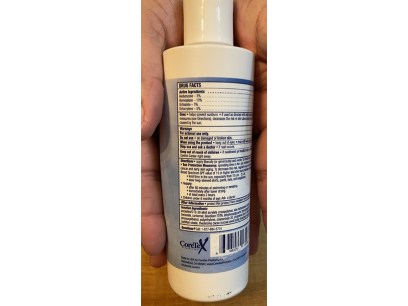 Coretex Sunx50 Sunscreen Lotion, Broad Spectrum SPF 50, 8 fl oz/237 mL