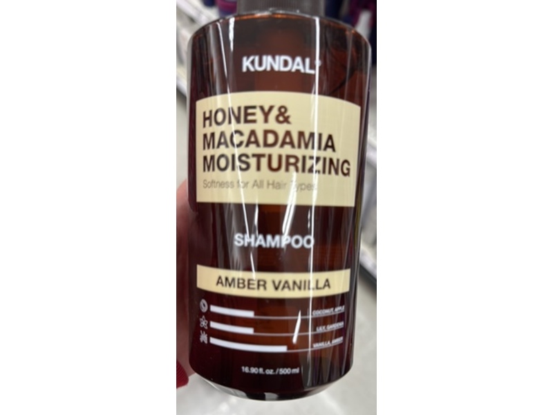 Kundal Honey & Macadamia Moisturizing Shampoo, Amber Vanilla, 16,90 fl oz/500 mL