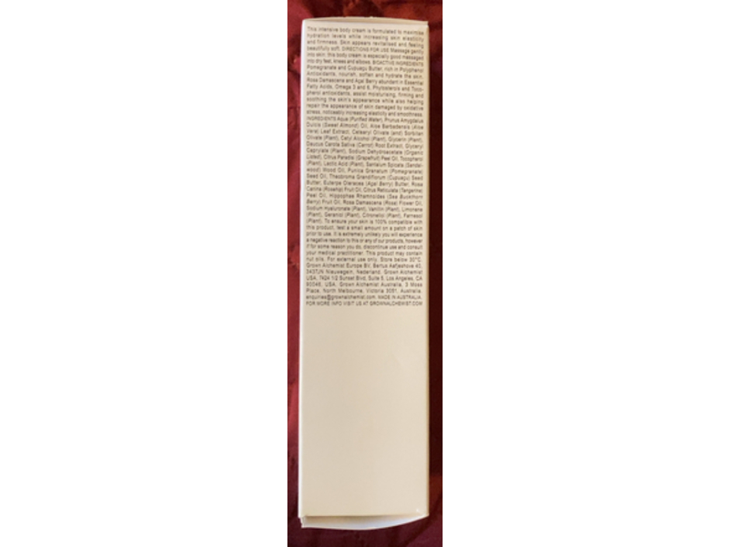 Grown Alchemist Intensive Body Cream, Rosa Damascena, Acai & Pomegranate, 4.05 fl oz/120 mL