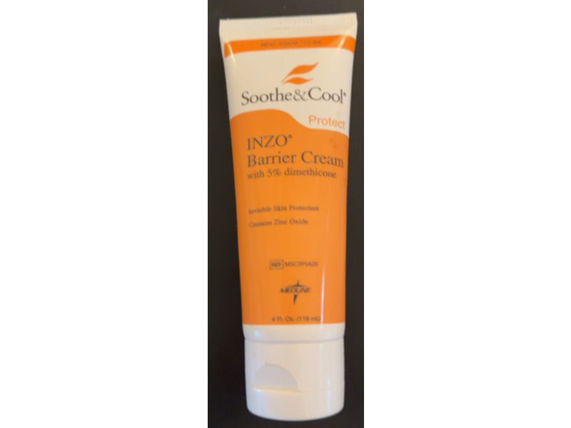 Medline Soothe & Cool Inzo Barrier Cream, 4 fl oz/118 mL