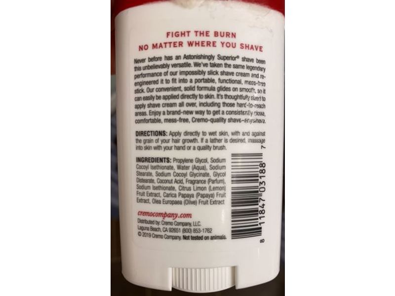 Cremo Original Formula Shave Stick, Classic, 2.66 oz/75 g