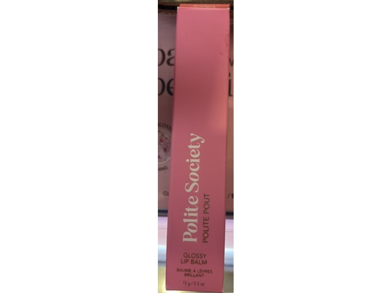 Polite Society Polite Pout Glossy Lip Balm, Pink Grapefruit, 0.5 oz/15 g