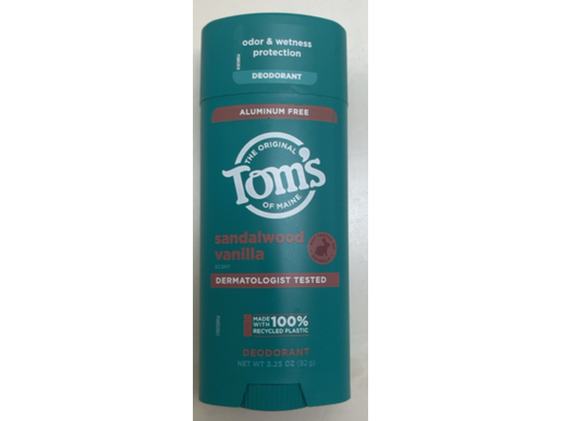 Toms of Maine Deodorant, Sandalwood & Vanilla , 3.25 oz/92 g