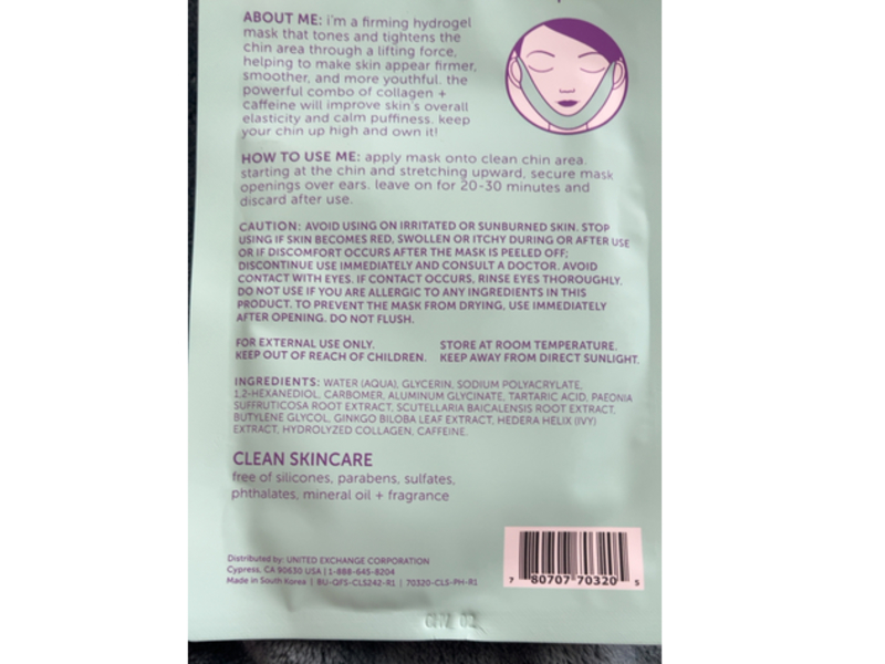 Nu.Pore Chinu Up Sculpting Hydrogel V-Line Mask, 1 Count
