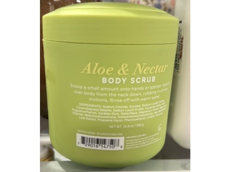 Nectar Body Scrub, Aloe & Nectar, 20.8 oz/590 g