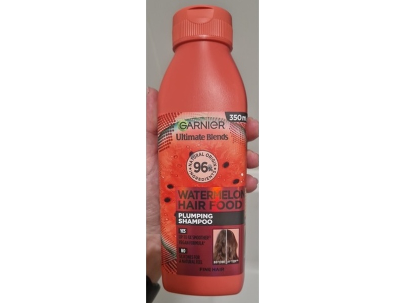 Garnier Ultimate Blends Watermelon Hair Food Pluming Shampoo, 350 mL