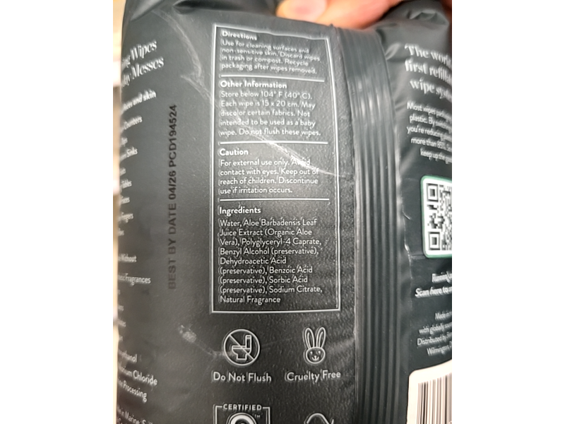 Biom All Purpose Home Compostable Wipes Refill, Santal Escape, 60 Count