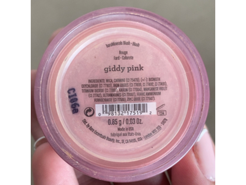 bareMinerals Rough Blush, Giddy Pink, 0.03 oz/0.85 g