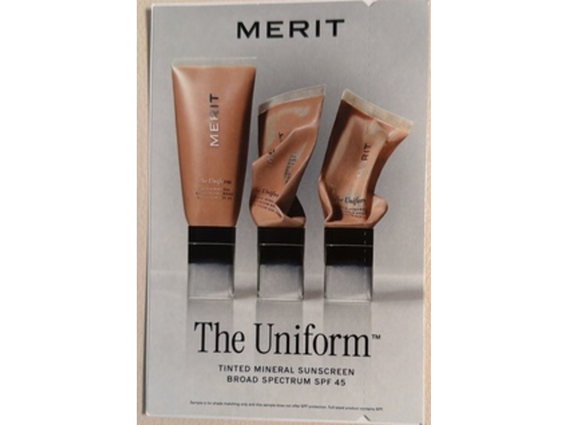 Merit The Uniform Tinted Mineral Sunscreen Sample Set, SPF 45, 28, 22, 12, 02, Pack Of 4