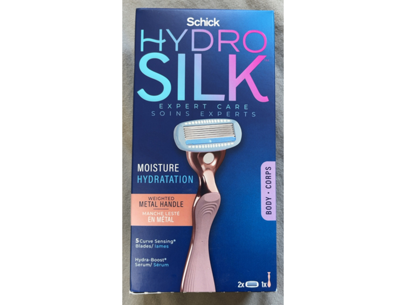 Schick Hydro Silk Moisture Hydration Weighted Metal Handle Razor, Rose Gold, 2 Count