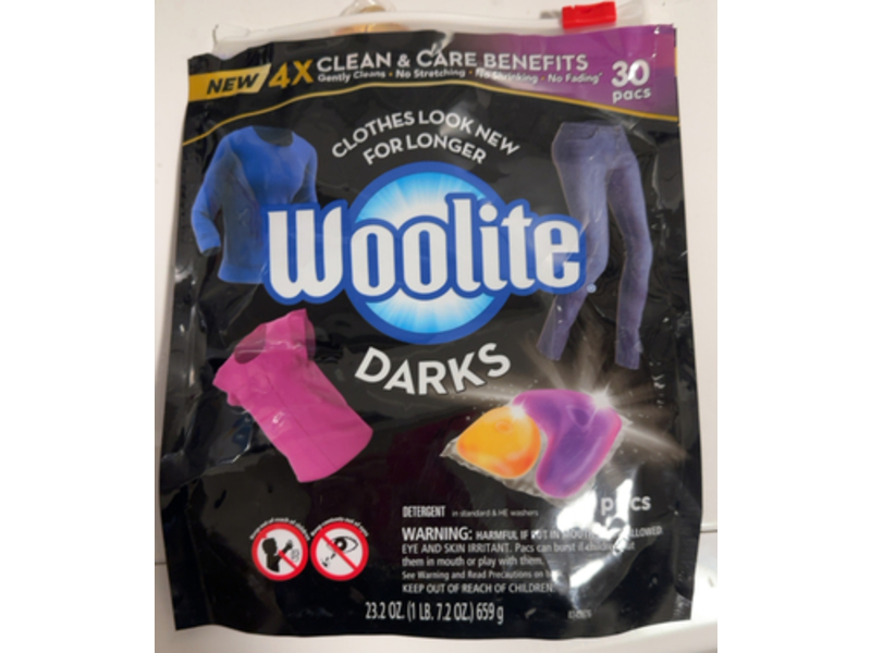 Woolite Darks Clean & Care Benefits Detergent, 23.2 oz/659 g, 30 Pacs