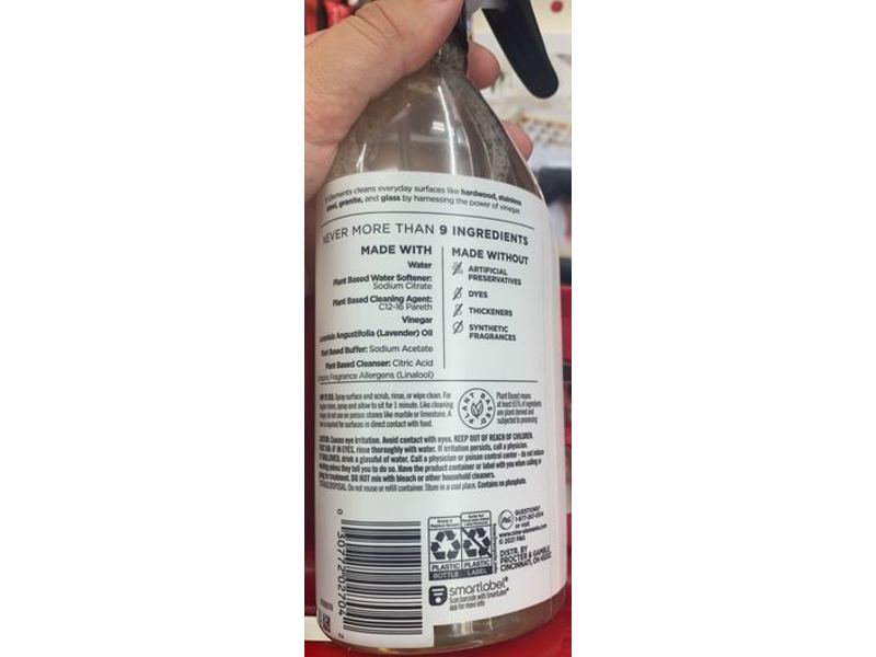 9 Elements Multi-Purpose Cleaner, Lavender Scent, 18 fl oz/532 mL