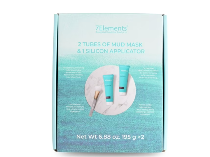 7Elements Mud Mask + Applicator Set, 6.88 oz/195 g