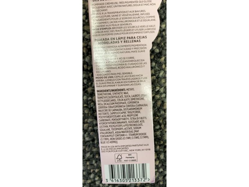 Covergirl Clean Fresh Brow Filler Pomade Pencil, 600 Dark Brown, 0.007 oz/0.2 g