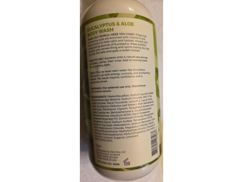 H2O+ Beauty Body Wash, Eucalyptus & Aloe, 12.2 fl zo/360 mL