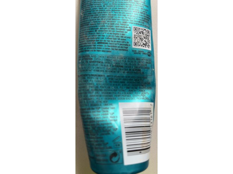 Bed Head Back It Up Texturizing Cream Shape & Texture, 4.23 fl oz/125 mL, Pack Of 2