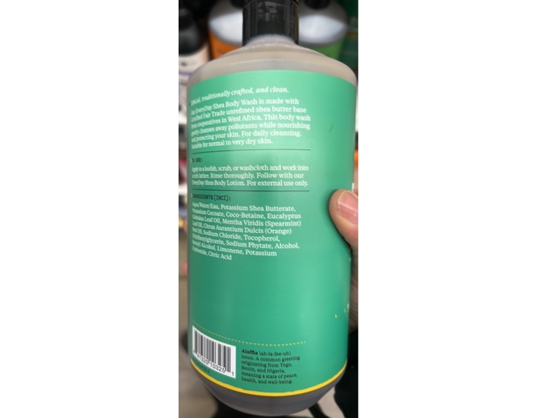 Alaffia Everyday Shea Body Wash, Eucalyptus Mint, 32 fl oz/946 mL