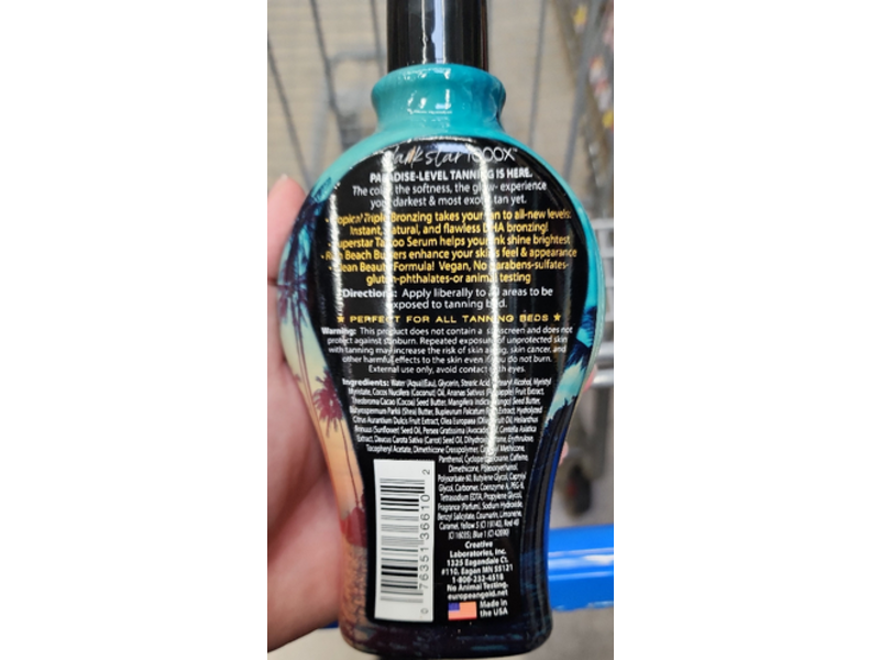 European Gold Dark Star 7000x Indoor Tanning Tropical Triple Bronzer, Beach Butter & Tattoo Serum, 12 fl oz/354 mL