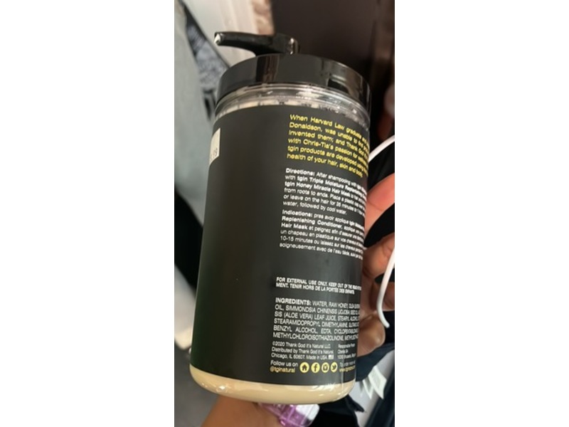 Tgin Honey Miracle Hair Mask, Raw Honey + Olive Oil, 32 fl oz/946 mL