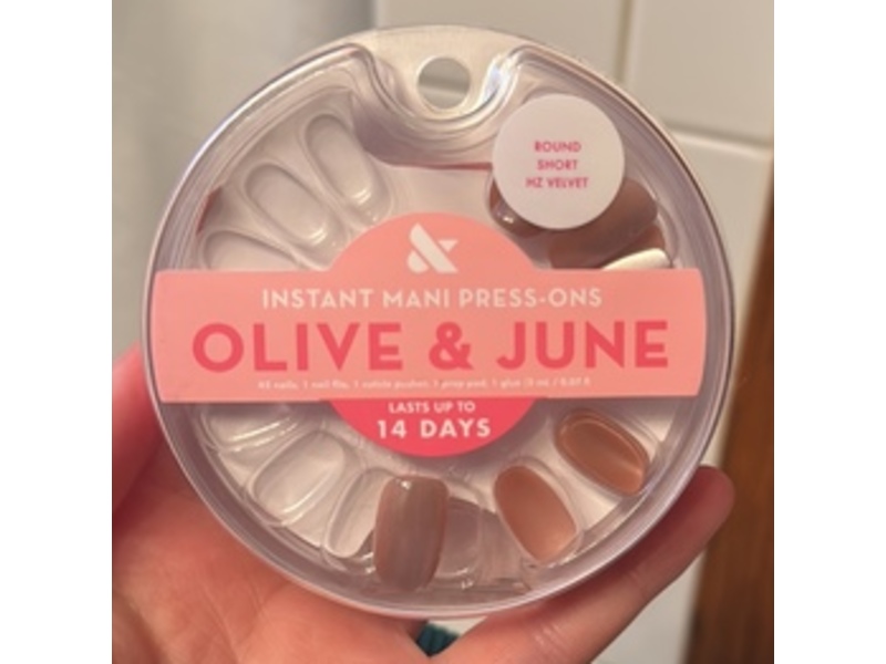 Olive & June Instant Mani Press On Nails, HZ Velvet, 48 Count