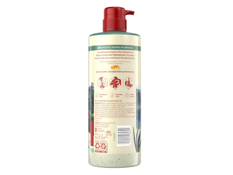 Old Spice GentleMan's Exfoliating Body Wash, Sandalwood + Aloevera, 26 oz