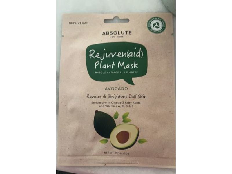 Absolute Rejuven(Aid)Plant Mask, Avocado, 0.71 oz/20 g