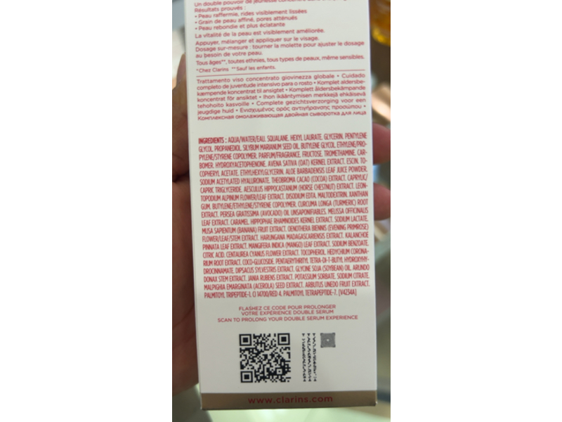 Clarins Double Serum, Hydric + Lipidic System, 2.5 fl oz/75 mL