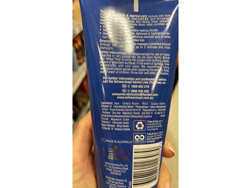 Schwarzkopf Nordic Blonde Anti Yellow Toner, 200 mL