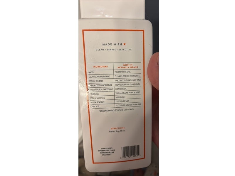 Native Body Wash, Vanilla Cream & Pumpkin, 18 fl oz/532 mL, Pack Of 2