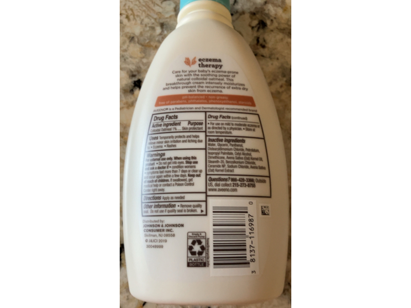 Aveeno Baby Eczema Therapy Moisturizing Cream, 12 fl oz/354 mL