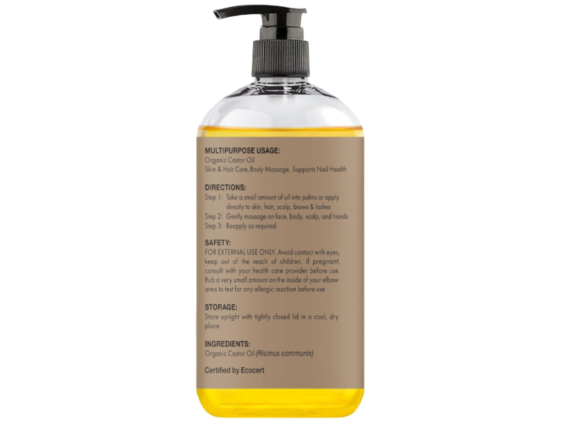 Majestic Pure Organic Castor Oil, 16 fl oz/473 mL