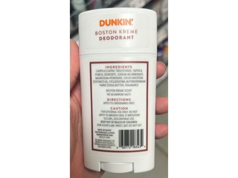Native Dunkin' Boston Kreme Deodorant, 2.65 oz/75 g