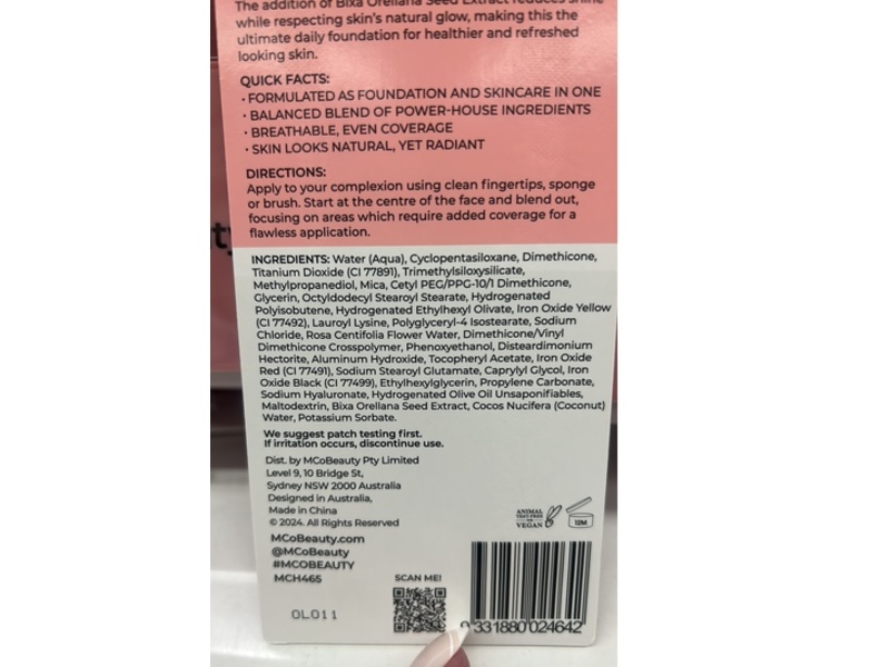 MCoBeauty Miracle Flawless Skin Foundation, Natural Medium, 1.01 fl oz/30 mL