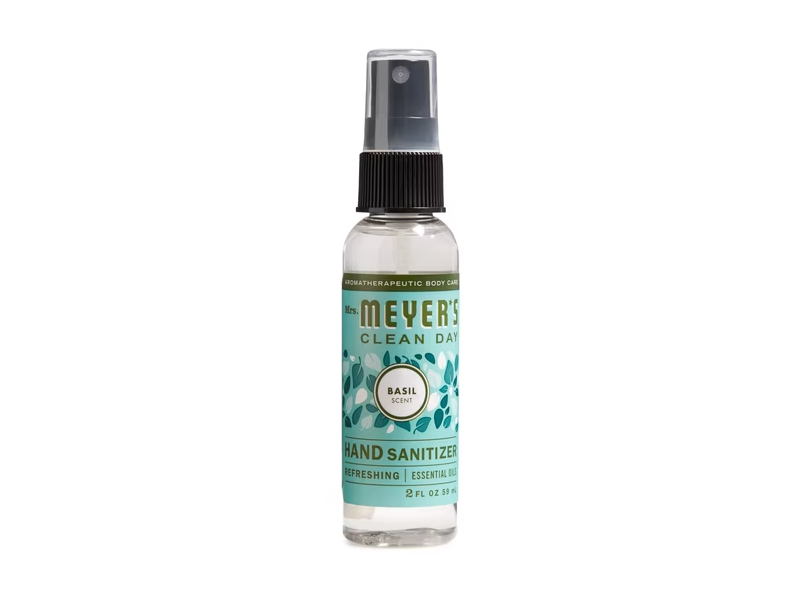 Mrs. Meyer's Clean Day Hand Sanitizer, Basil Scent, 2 fl oz/59 mL