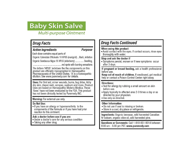 Puremedy Baby Skin Salve Multi-Purpose Ointment, 2 oz/56 g