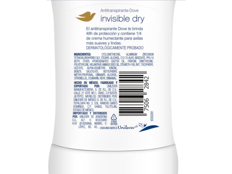 Dove Invisible Dry Antiperspirant Stick, 45 g