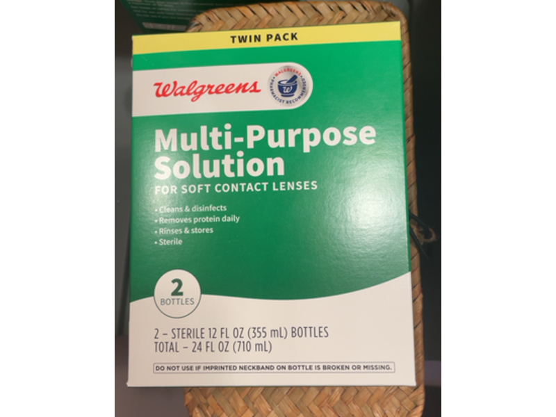 Walgreens Multi-Purpose Solution, 12 fl oz/355 mL, Pack Of 2