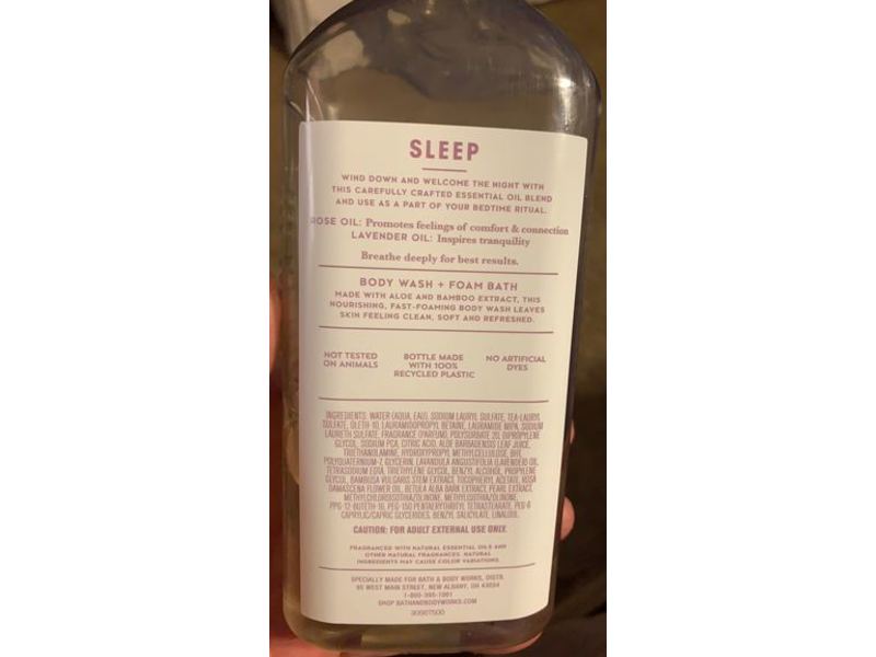 Bath & Body Works Aromatherapy Body Wash + Foam Bath, Sleep, Rose + Lavender, 10 fl oz/295 mL