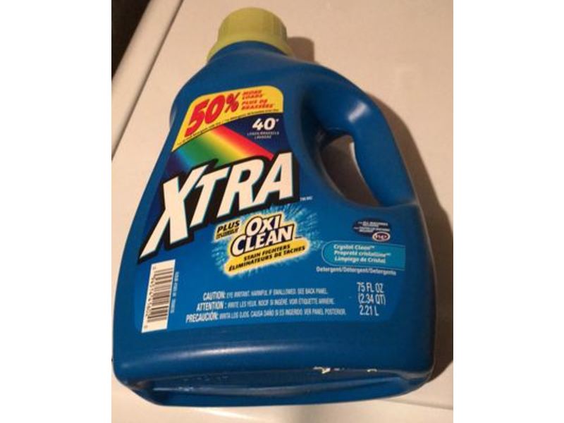 Xtra Plus OxiClean Laundry Liquid Detergent, 40 Loads, 75 fl oz/2.21 L