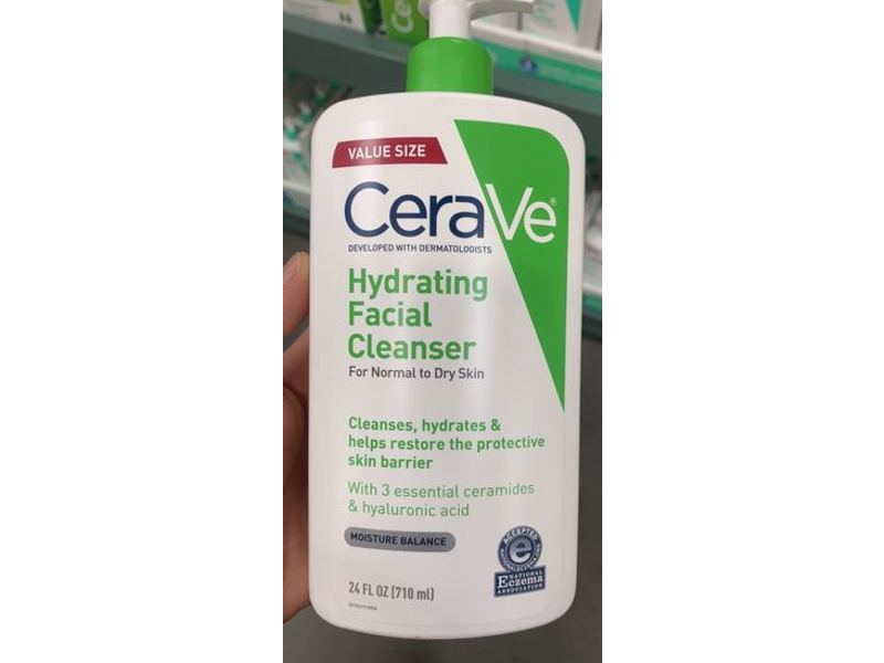 CeraVe Hydrating Facial Cleanser, Normal to Dry Skin, 24 fl oz/710 mL