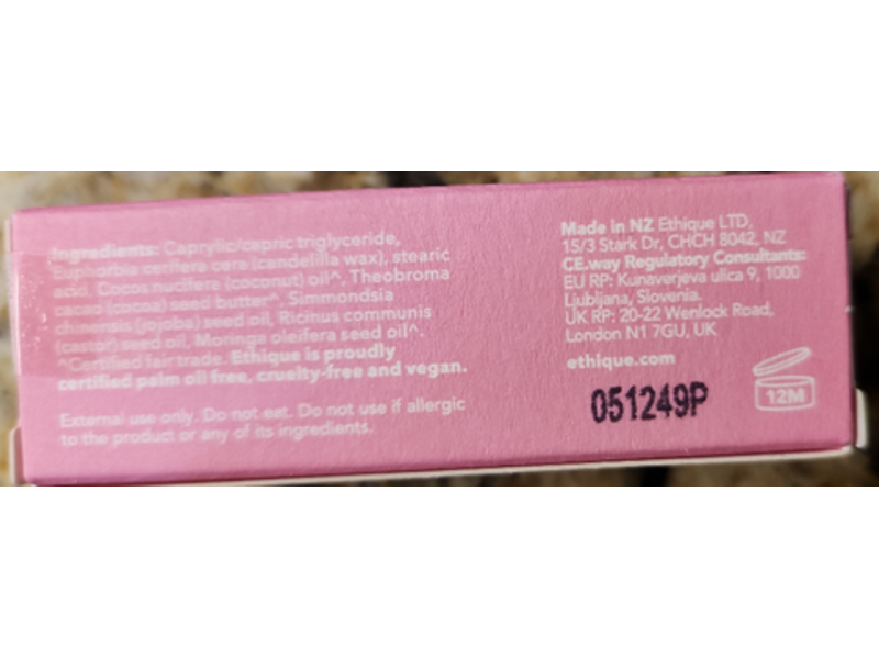 Ethique Nectar Lip Balm, Uncented, 0.32 oz/9 g