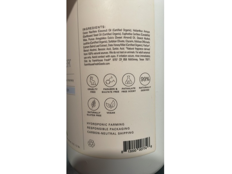 Farmhouse Fresh Organcis Professional Body Moisturizer, Sunflower Honey-Butter, 32 fl oz